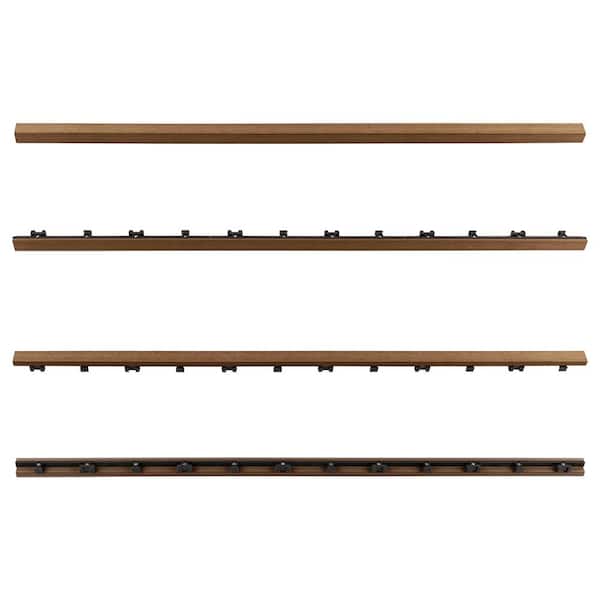 1/12 ft. x 3 ft. Quick Deck Composite Deck Tile Straight Trim in Peruvian Teak (2-Pieces/Box)