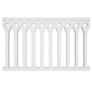 Steeple Picket 29 in. x 4 ft. White Decorative Vinyl Rail Panel