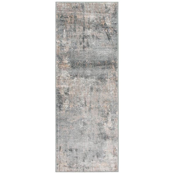 Kurdamir Sheyla Salt/Harbor 26 in. W x 12 in. L Your Choice Length Stair Runner Coverage Area 2.17 sq. ft.