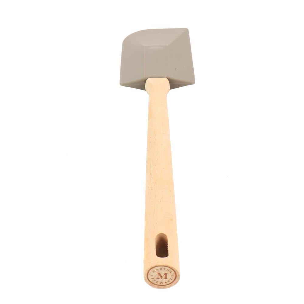 Gray Silicone Spatula with Beech Wood Handle, 11in