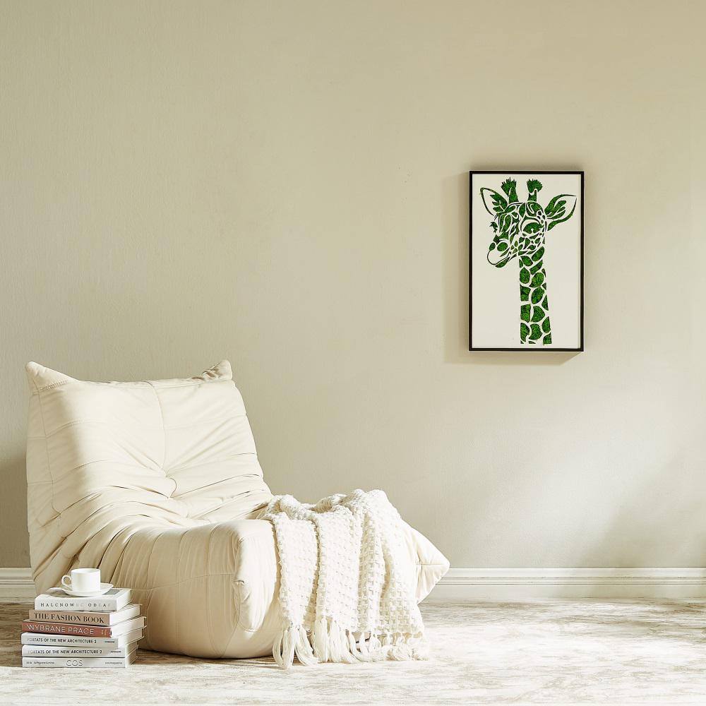 Vivid and Lively Giraffe Metal Art Moss Wall Decor, Eco-Friendly, Low Maint
