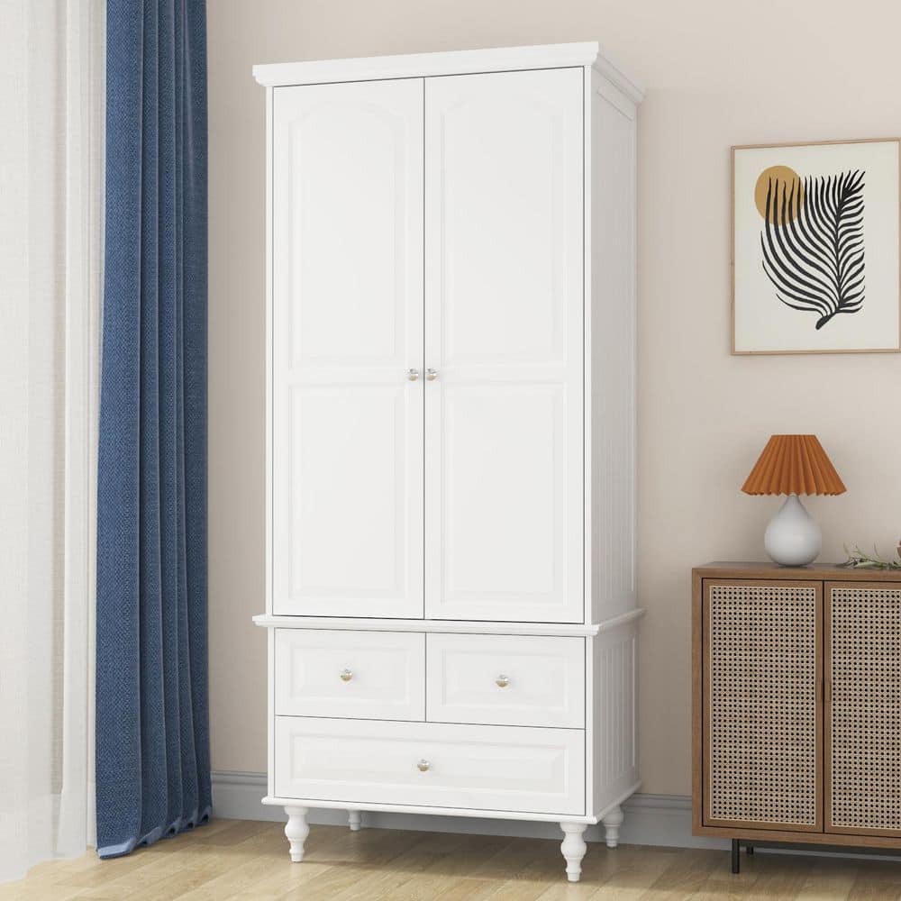 FUFU&GAGA White 70.9 in. H Accent Cabinet Office Storage Cabinet