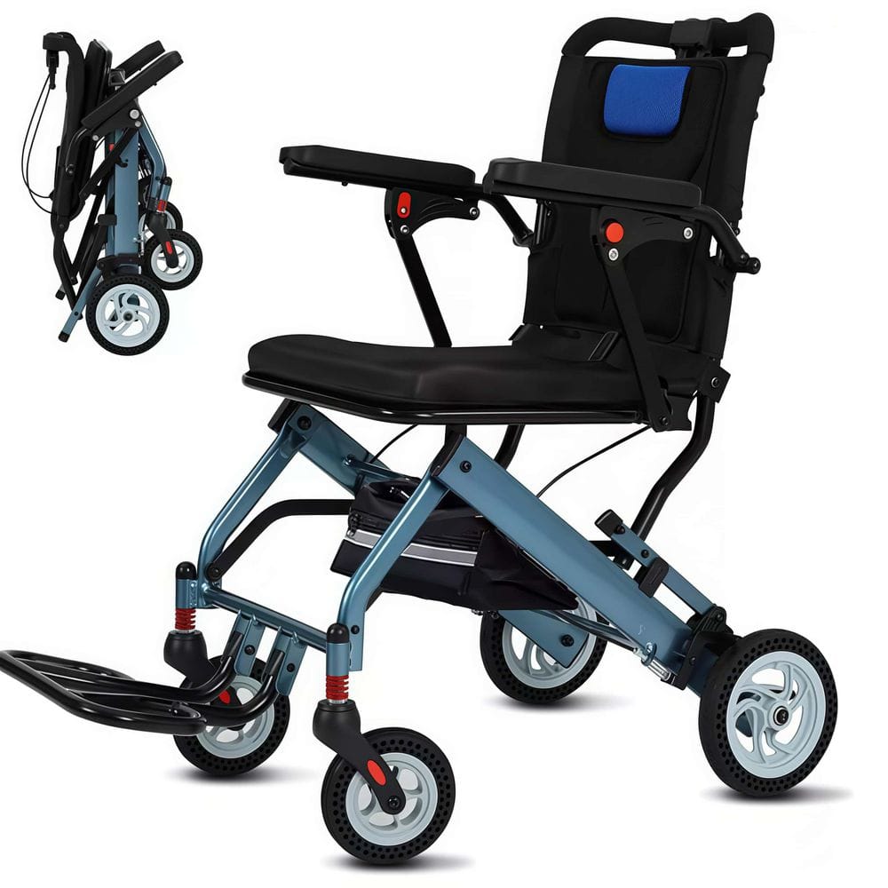 220LBS Medical Lightweight Aviation Aluminum Transport Wheelchair with Hand Brakes and Quick-Fold for Seniors price history on PriceWatchPro