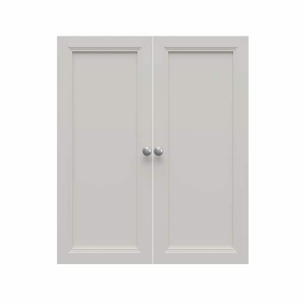 Westport 25 in. W x 30 in. H White Laminate Board Traditional Closet System 2 Door Kit