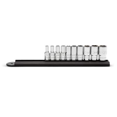 1/4 in. Drive 6 Point Mid Length SAE Socket Set 10-Piece