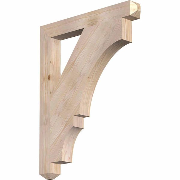 Ekena Millwork 3.5 in. x 38 in. x 30 in. Douglas Fir Balboa Craftsman Smooth Bracket