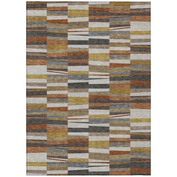 Chantille Machine Washable Indoor/Outdoor Abstract ACN2575 Coffee 5 ft. x 7 ft. 6 in. Area Rug