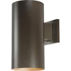 Medium 1-Light Antique Bronze Aluminum Integrated LED Indoor/Outdoor Wall Mount Cylinder Light/Wall Sconce