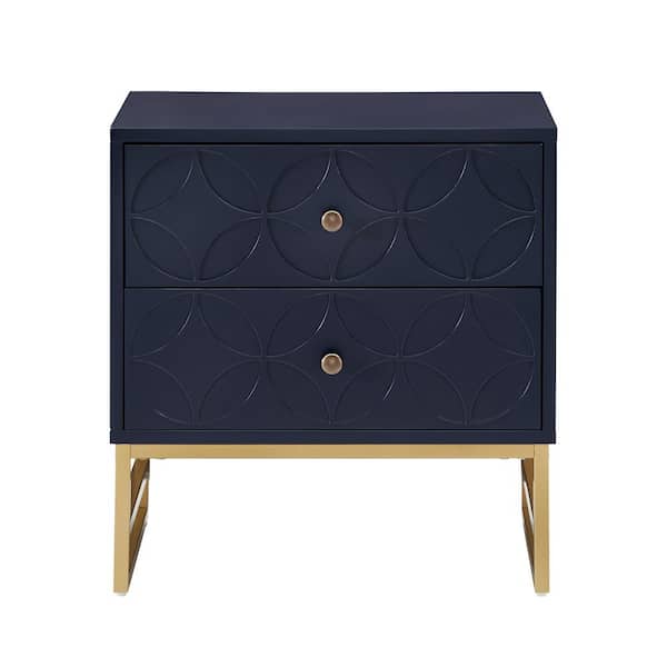 Blue gold nightstand discount