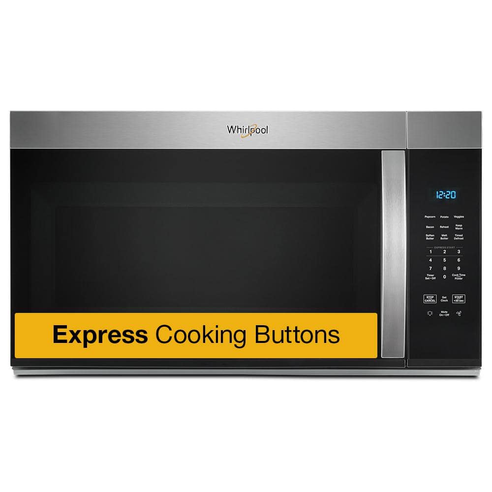 Whirlpool 30 in. 1.7 cu. ft. Over-the-Range Microwave in Stainless Steel Finish with Express Cooking Buttons