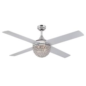 Kelcie 52 in. LED Brushed Nickel Ceiling Fan with Light Kit and Remote Control