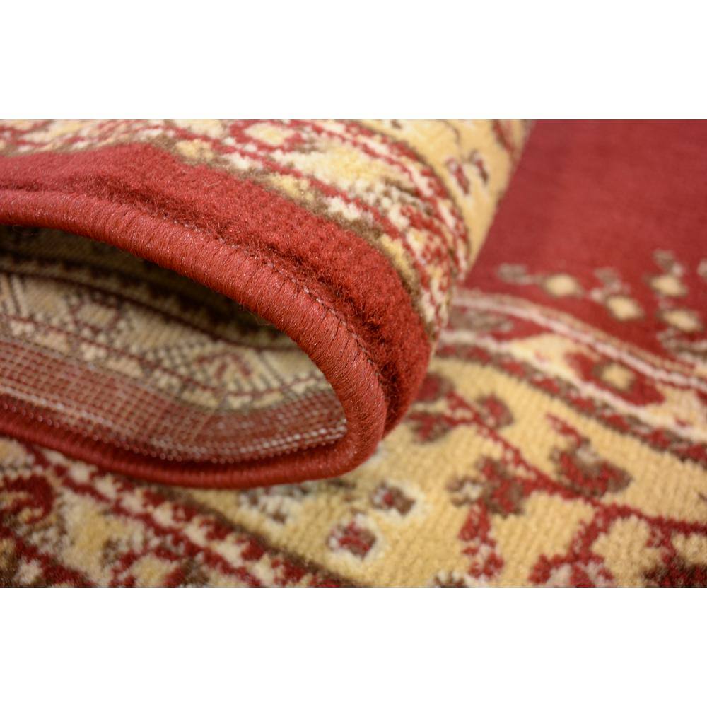 Elegant Medallion 5'3" x 8' Burgundy Synthetic Rectangular Rug