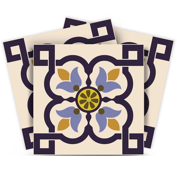 Orange, Yellow and Purple C31 4 in. x 4 in. Vinyl Peel and Stick Tile (24 Tiles, 2.67 sq. ft./Pack)