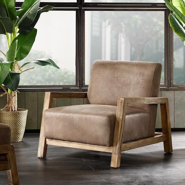 INK+IVY Easton Taupe/Natural Accent Chair 28.5 in. W x 34.25 in. D x 29 in. H Low Profile