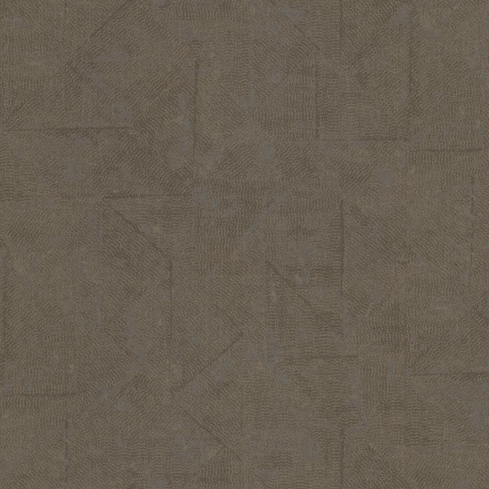 Absolutely Chic Dark Brown Distressed Geometric Motif Vinyl on Non-Woven No