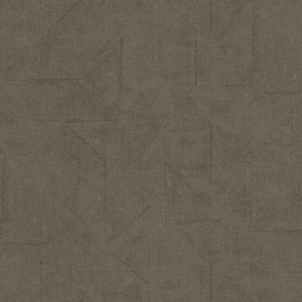 Unbranded Absolutely Chic Dark Brown Distressed Geometric Motif Vinyl on Non-Woven Non-Pasted Textured Metallic Wallpaper