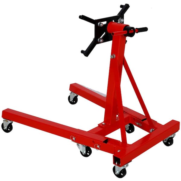 Tunearary Premium Alloy Steel Red Folding Heavy Duty Engine Stand with 6 360° Swivel Casters and 4 Adjustable Arms