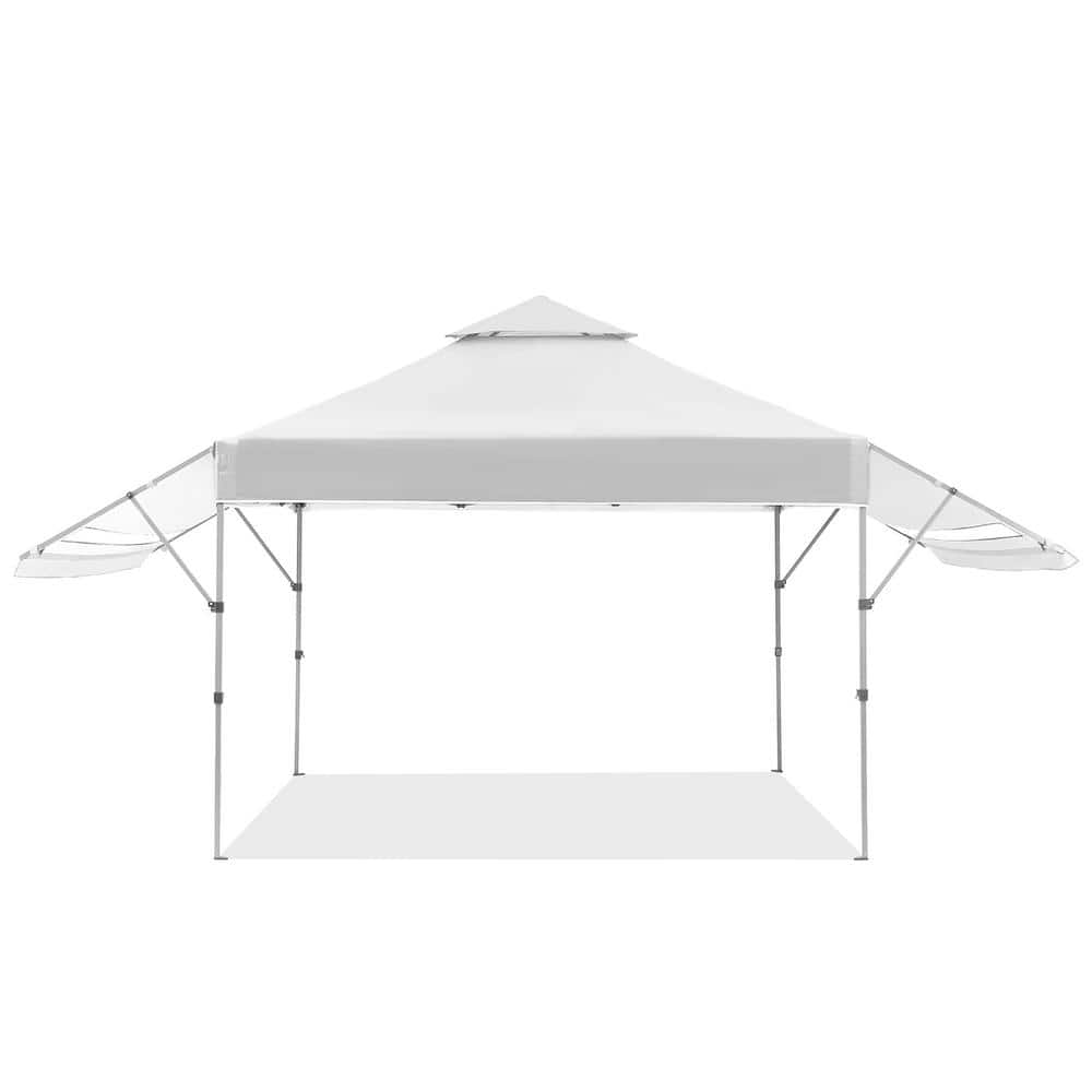 OVASTLKUY 10 ft. x 17 ft. White Patio Canopy with Adjustable Dual Half ...