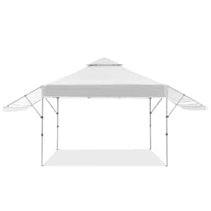 10 ft. x 17 ft. White Patio Canopy with Adjustable Dual Half Awnings