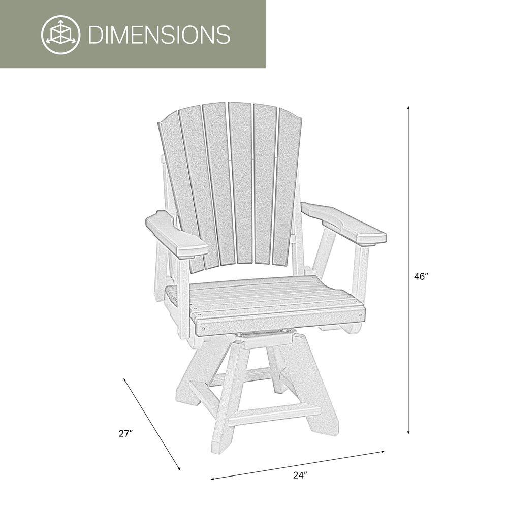 Aruba Blue and White Swivel Outdoor Dining Chair