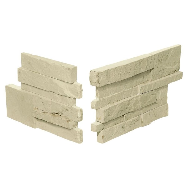 Daltile Exterior Stack Eastern Sand 7 in. x 13-1/2 in. Stone Corner Wall Tile (1.02 sq. ft. / Pack)
