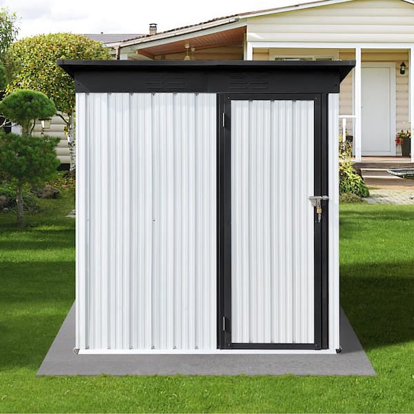 BTMWAY 5 ft. W x 3 ft. D Electro-Galvanized Metal Sheds and Outdoor Storage Shed, Tool Sheds in Black(14 sq. ft.)
