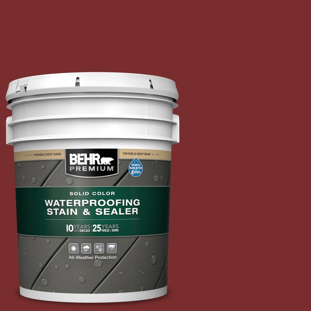 BEHR PREMIUM 5 gal. PPU202 Red Pepper Solid Color Waterproofing