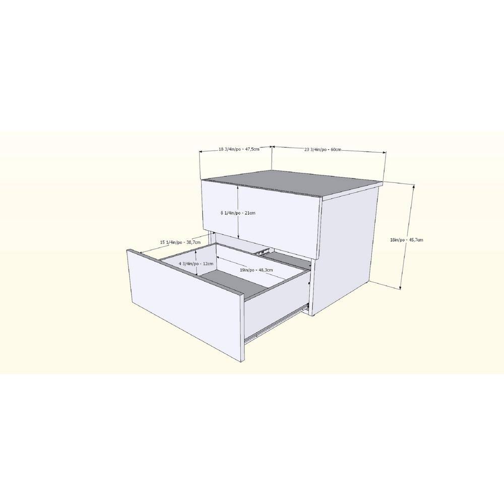 Truffle Rustic-Chic 2-Drawer Nightstand in Warp-Free Engineered Wood