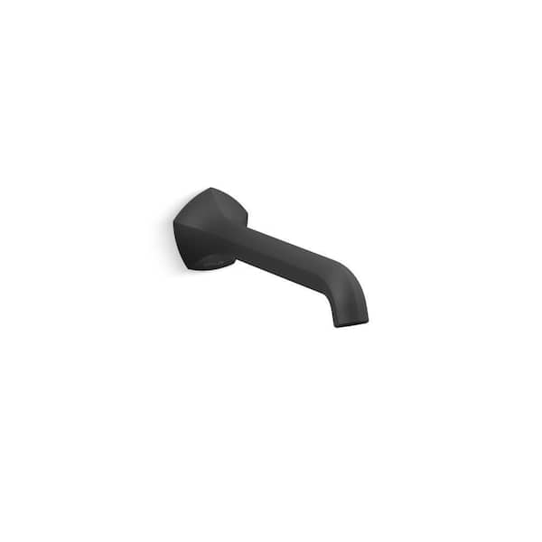 KOHLER Occasion Wall-Mount Bathroom Sink Faucet Spout with Straight Design in Matte Black