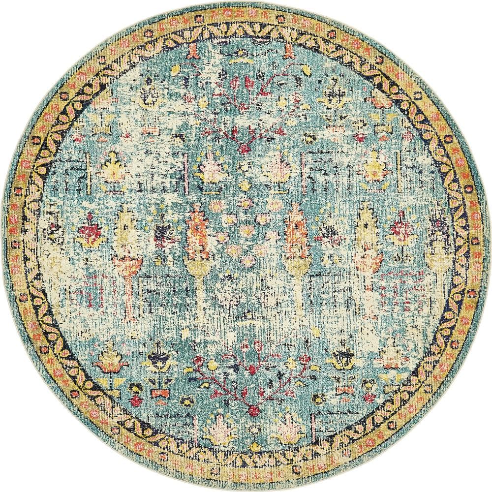 Monterey Adobe Blue 8' 0 x 8' 0 Round Rug price history on PriceWatchPro