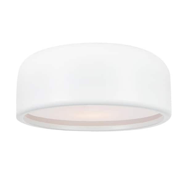 CWI Lighting Campton 2 Light Drum Shade Flush Mount With White Finish