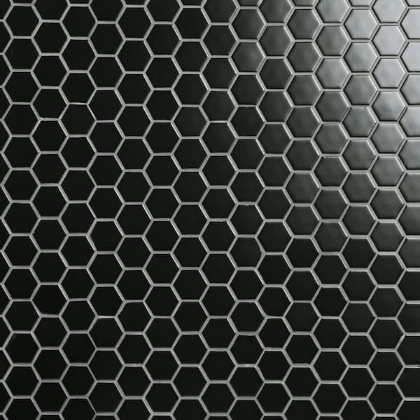 MAA様 MSI Retro Nero 2in. Hexagon 11in.x12in.x 0.24in. Matte Porcelain