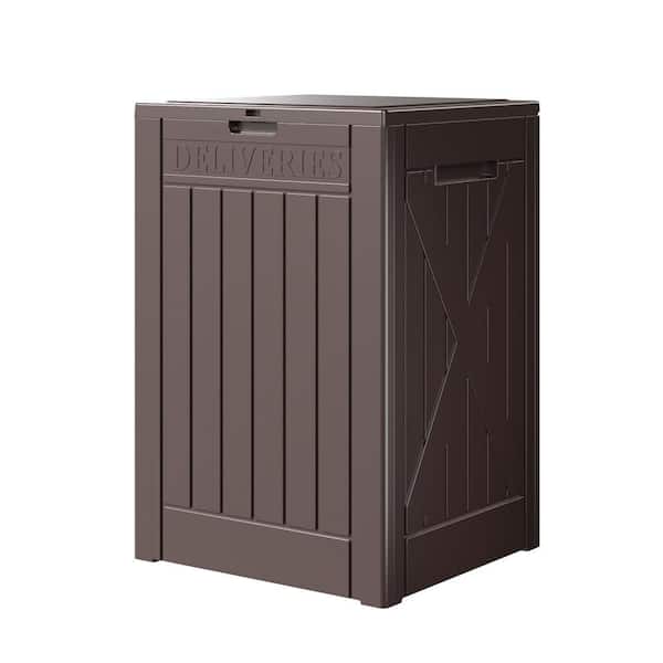 Patiowell 48 gal. Resin Package Delivery Box for Outdoor, Storage Deck Box, Brown