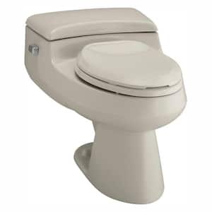San Raphael 12 in. Rough In 1-Piece 1 GPF Single Flush Elongated Toilet in Sandbar Seat Included