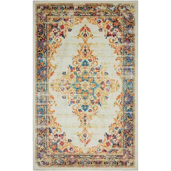 Mohawk Home Indus Cream 8 ft. x 10 ft. Oriental Area Rug