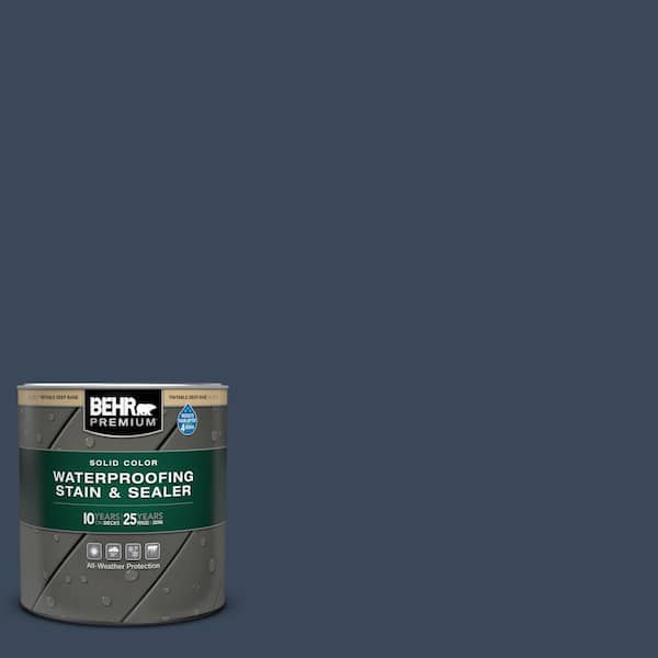 BEHR PREMIUM 1 qt. #M500-7 Very Navy Solid Color Waterproofing Exterior Wood Stain and Sealer