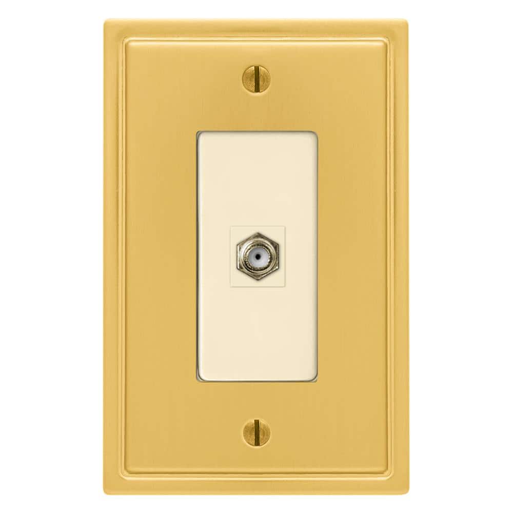AMERELLE Moderne Wallplate, 1 Coaxial, Steel, Brushed Gold, (1Pack