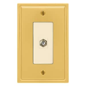 Moderne Wallplate, 1 Coaxial, Steel, Brushed Gold, (1-Pack)
