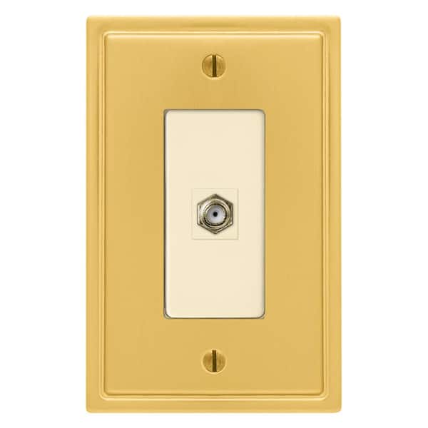 AMERELLE Moderne Wallplate, 1 Coaxial, Steel, Brushed Gold, (1-Pack)
