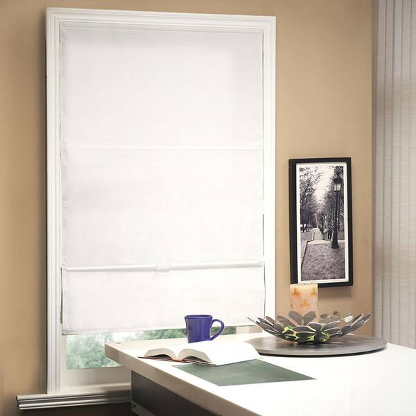Chicology 23 in. W x  64 in. L Allure Powder  Light Filtering Horizontal Fabric Roman Shade