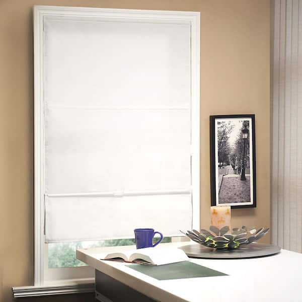 Chicology Allure Powder  Cordless Light Filtering Privacy  Polyester Roman Shades 33 in. W x 64 in. L