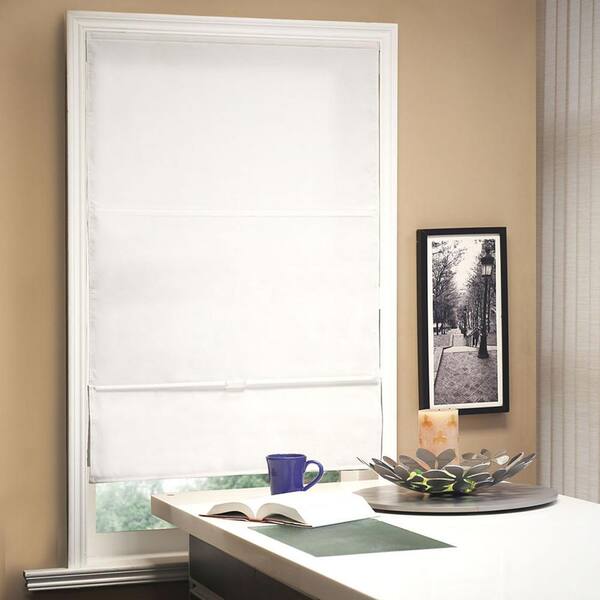 Chicology Allure Powder  Cordless Light Filtering Privacy  Polyester Roman Shades 39 in. W x 64 in. L