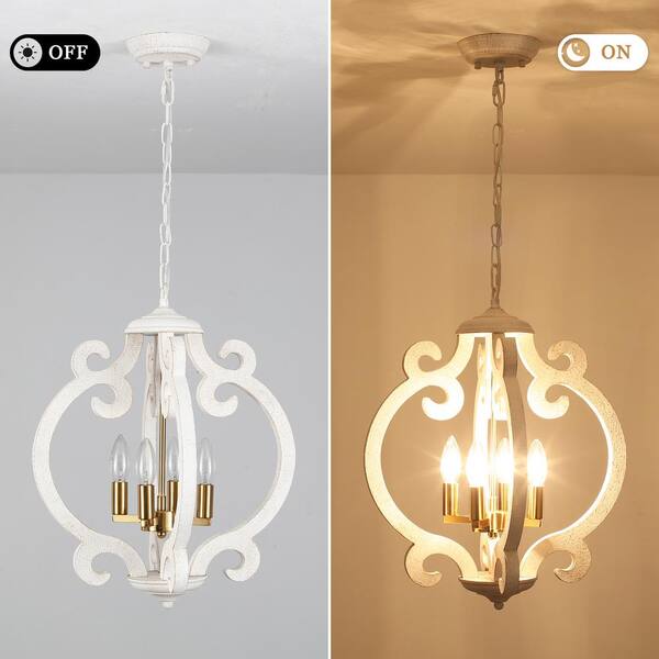 LWYTJO Fasiha 4-Light Gold Farmhouse Chandeliers Global Lantern