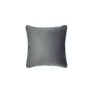 Seren Charcoal Polyester Velvet 20 in. W x 20 in. L Indoor Pillow (1-Throw Pillow)