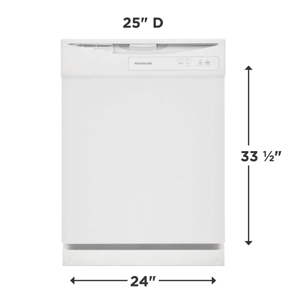 Frigidaire 24" White Built-In Front Control Dishwasher