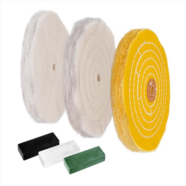 POWERTEC 6 in. Bench Grinder Buffing Wheel Kit with 3-piecs