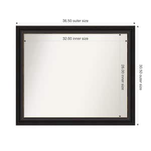 Trio Oil Rubbed Bronze 36.5 in. x 30.5 in. Custom Non-Beveled Recycled Polystyrene Framed Bathroom Vanity Wall Mirror