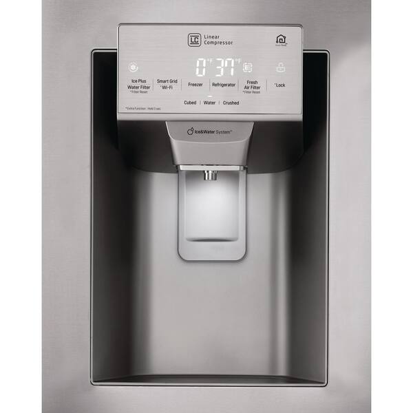 Lg Electronics 26 2 Cu Ft French Door Smart Refrigerator With Glide N Serve And Wi Fi Enabled In Printproof Stainless Steel Lfxs26973s The Home Depot