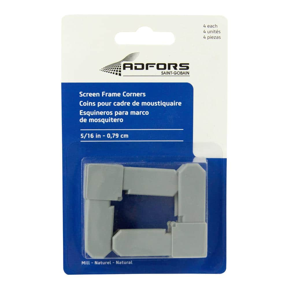 Saint-Gobain ADFORS Gray 5/16 in. Screen Frame Corners (4-Pack) FSP8572 ...