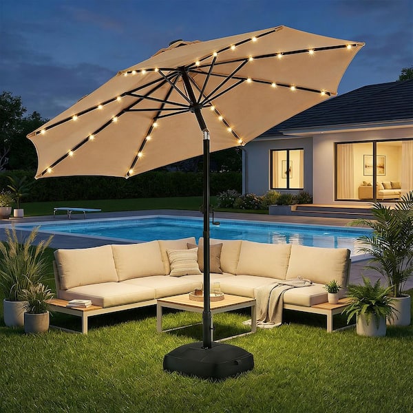 3-piece patio set with umbrella Black 3-Piece Cast Aluminum Outdoor Dining Set, Weather-Resistant Patio  Furniture with Umbrella Hole BDS-0209